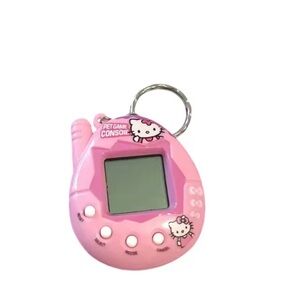 Pink Hello Kitty Pet Game Console Keychain